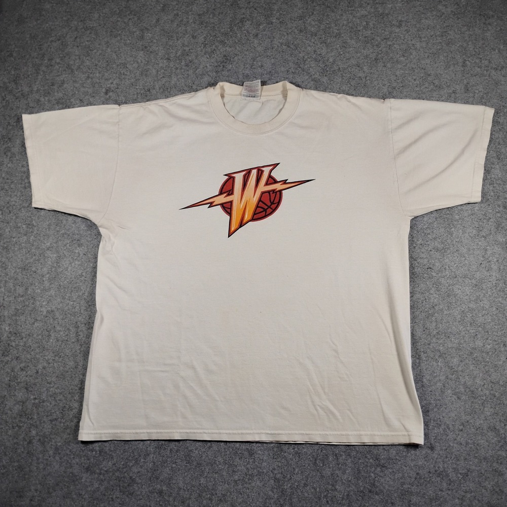Vintage‎ Golden State Warriors Jerzees High Cotton T-Shirt XL White Thunder Logo